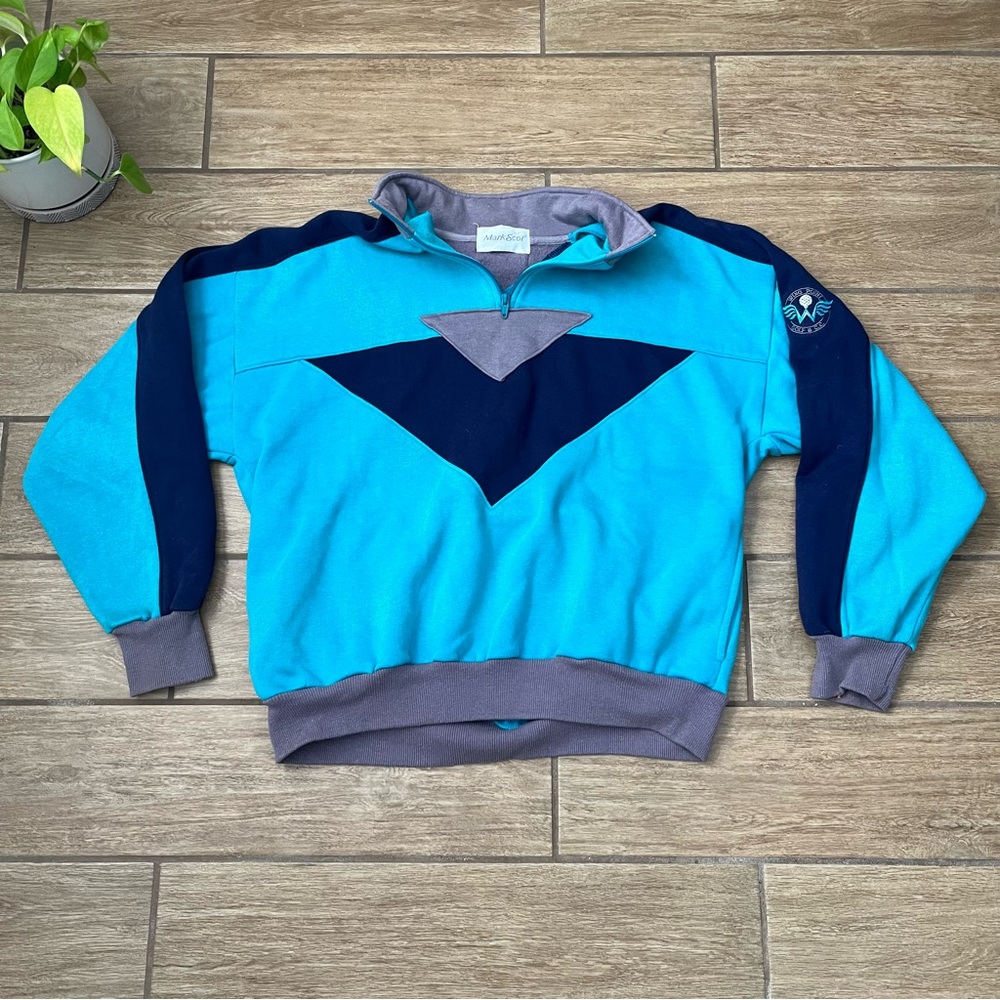 Mark Scot Vintage 80s/90s Pullover Quarter Zip RARE Large